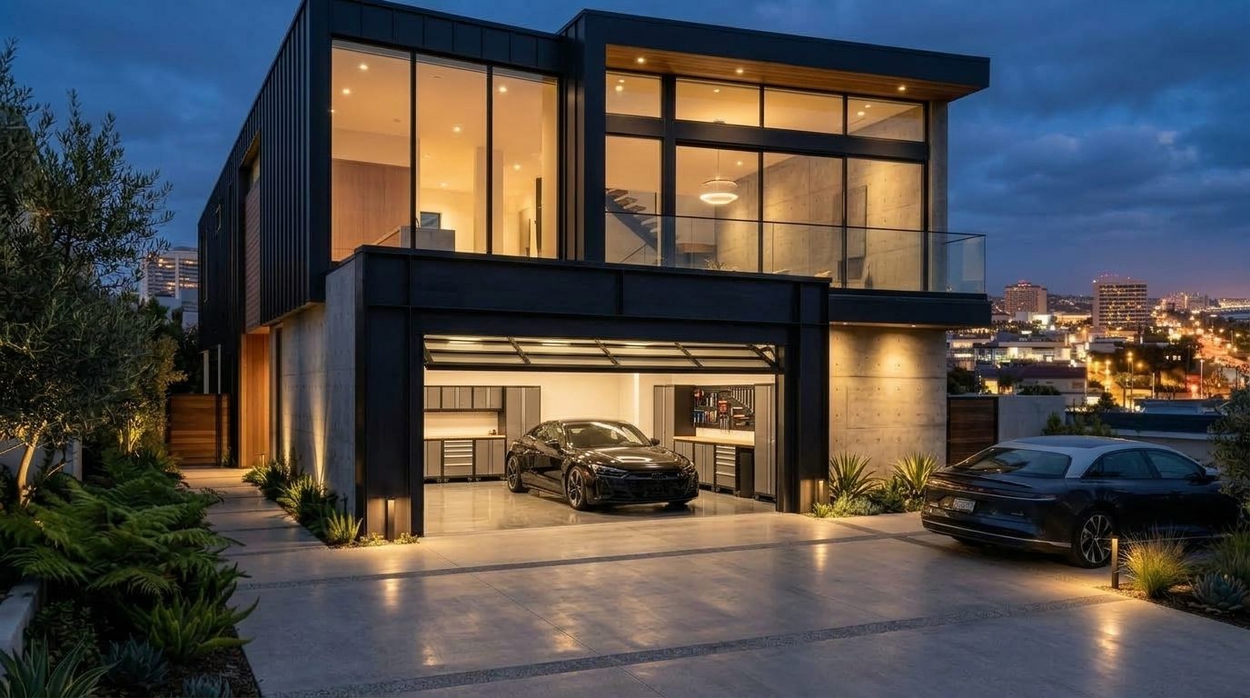 McLeod Local Garage Door Garage Door Gliding Open Revealing Warm Illuminated Interior
